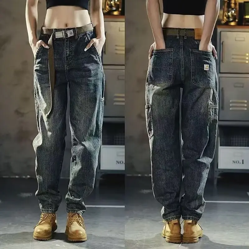 Spring New American Retro Wide-Leg Jeans For Men,  Style, Loose And Versatile Straight-Leg Casual Pants