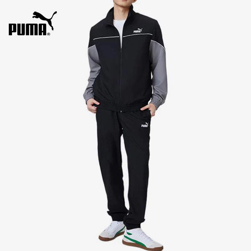 Puma genuine new men's and women's black gray lightweight quick drying moisture absorbing casual pants 694079-01
