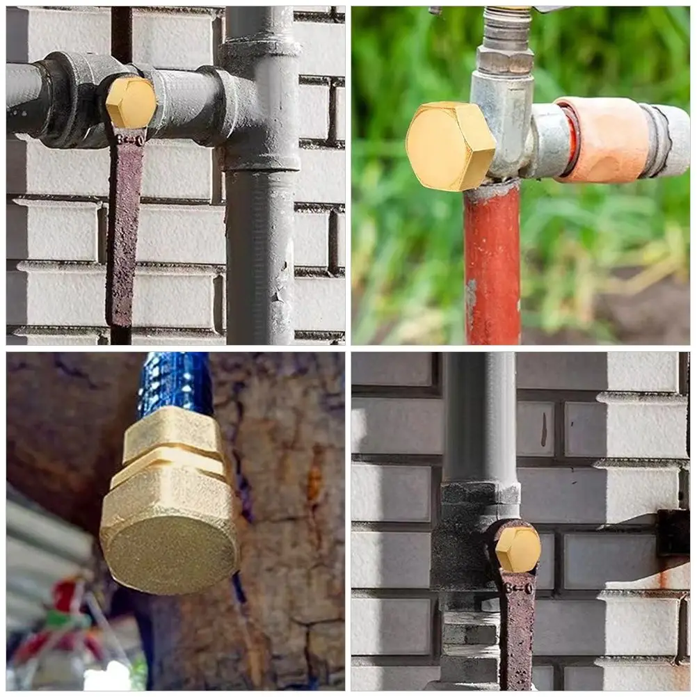 

6pcs 1/2 Inch Brass Female Thread Blanking Cap With Rubber Seals Garden Hose End Cap Water Pipe Stopper Plug Faucet Cap Fittings