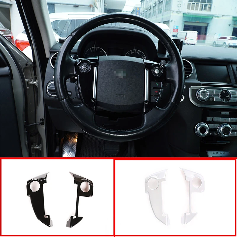 For Land Rover Freelander 2 2013 2014 2015 ABS Chrome Interior Steering Wheel Button Frame Decoration Sticker Car Accessories