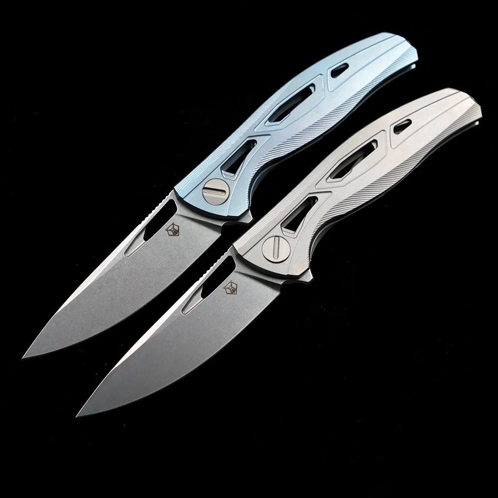 

OK-81TI CPM-S30V Лезвие с ручкой из титанового сплава Керамические подшипники Открытый Кемпинг Охота Карманные складные ножи