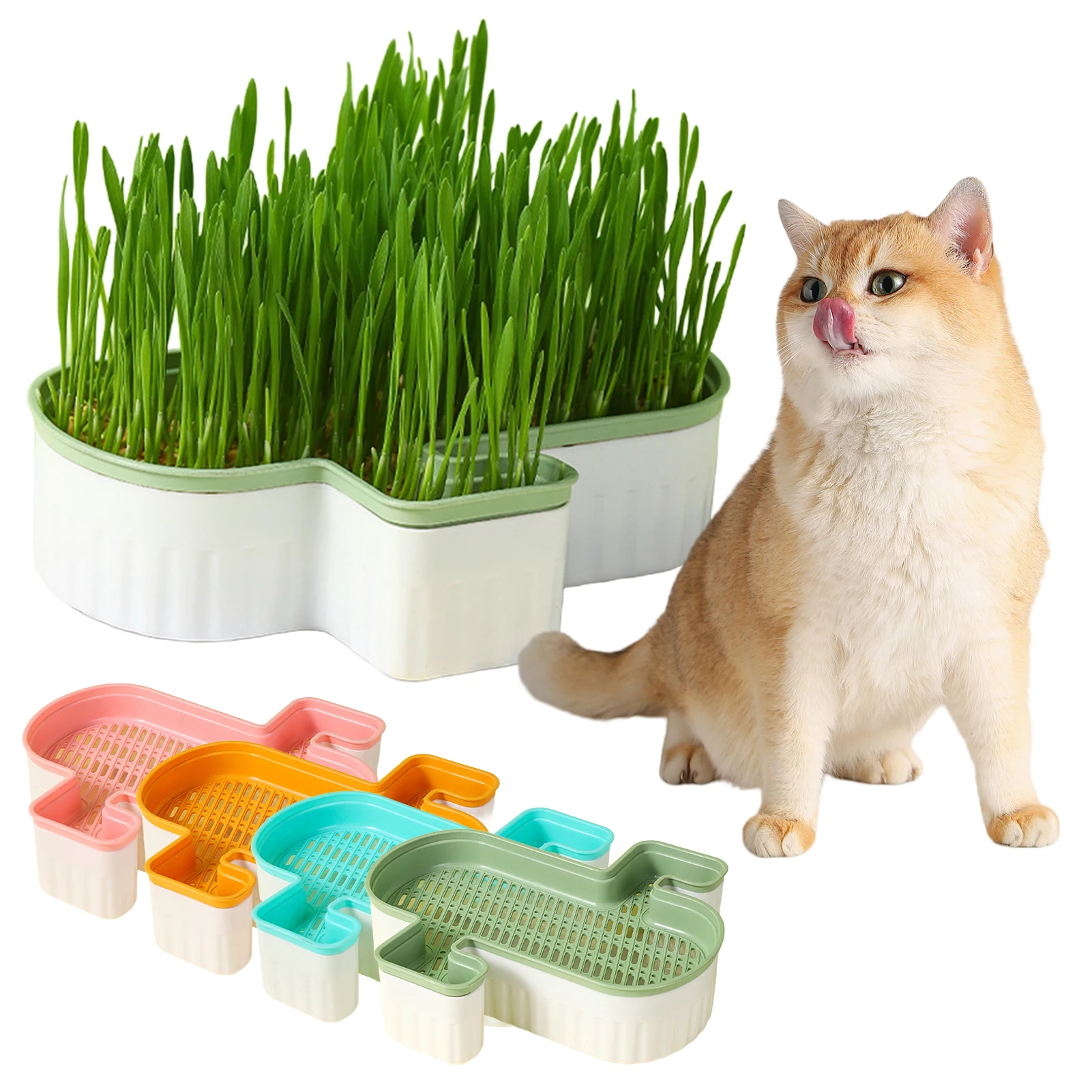 

Pet Cat Sprout Dish Growing Pot Hydroponic Plant Cat Grass Germination Digestion Starter Dish Greenhouse Nursery Pot Grow Box