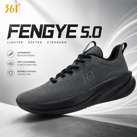361 Degrees Fengye 5.0 Men's Running Shoes Lightweight Wear Resistant Shock Absorb Breathable Soft Soled Male Sneaker 672542210F