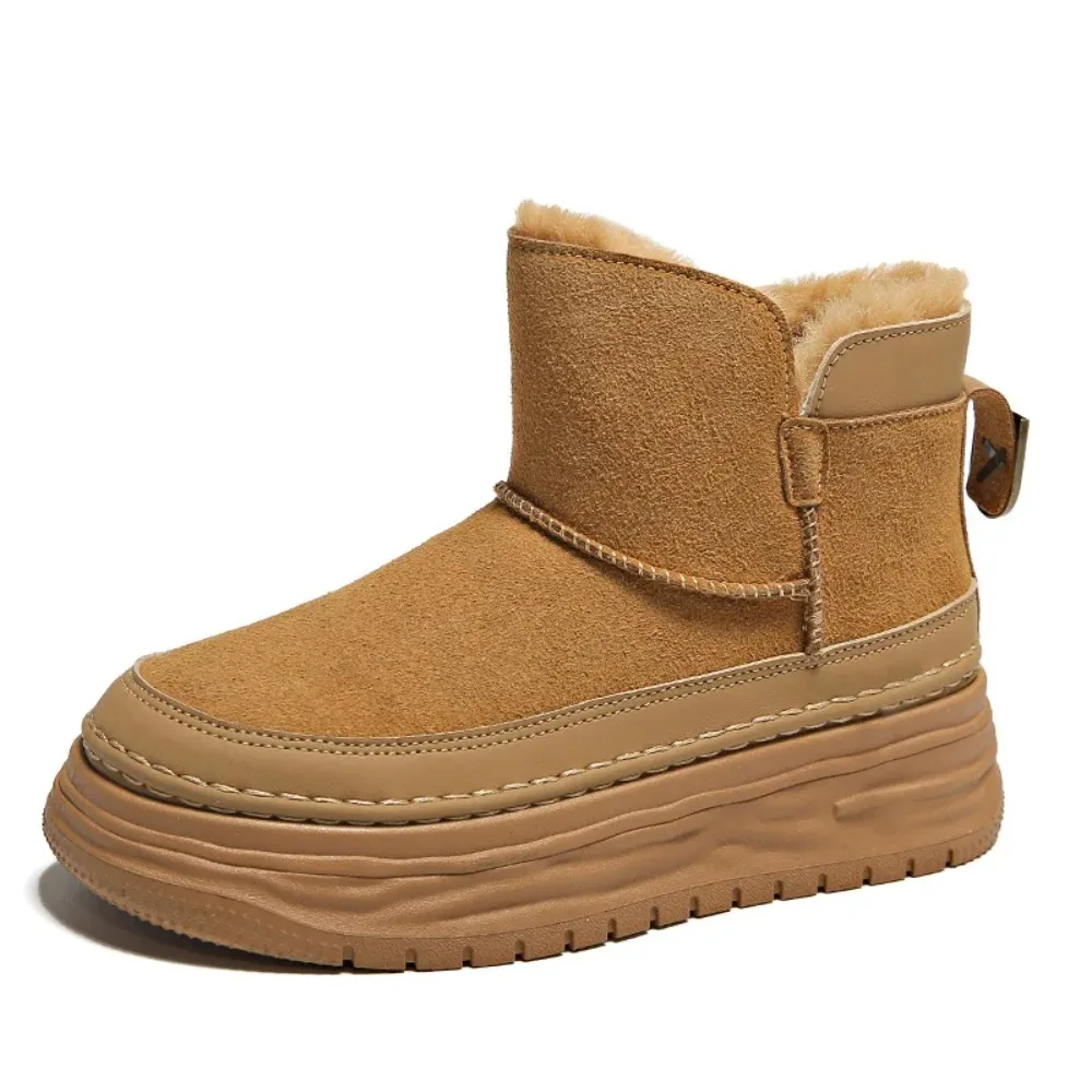 

Boots Flat Shoes Women's Round Head Plush Shoes Winter Shoes Luxury Designer Ankle Fur Warm Snow Boots