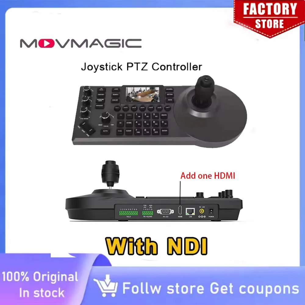 

MOVMAGIC 3 Inch LCD Screen 4D Keyboard NDI Ip Joystick PTZ Controller Live Steaming Camera Remote Control