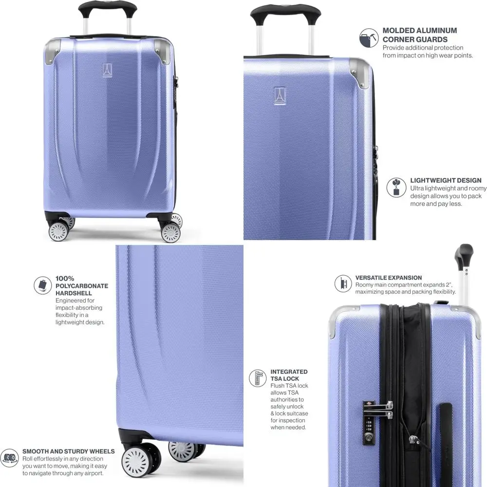 Maleta giratoria de carcasa dura expandible liviana, equipaje de mano de 21 pulgadas, 8 ruedas, equipaje con patrón en V persa