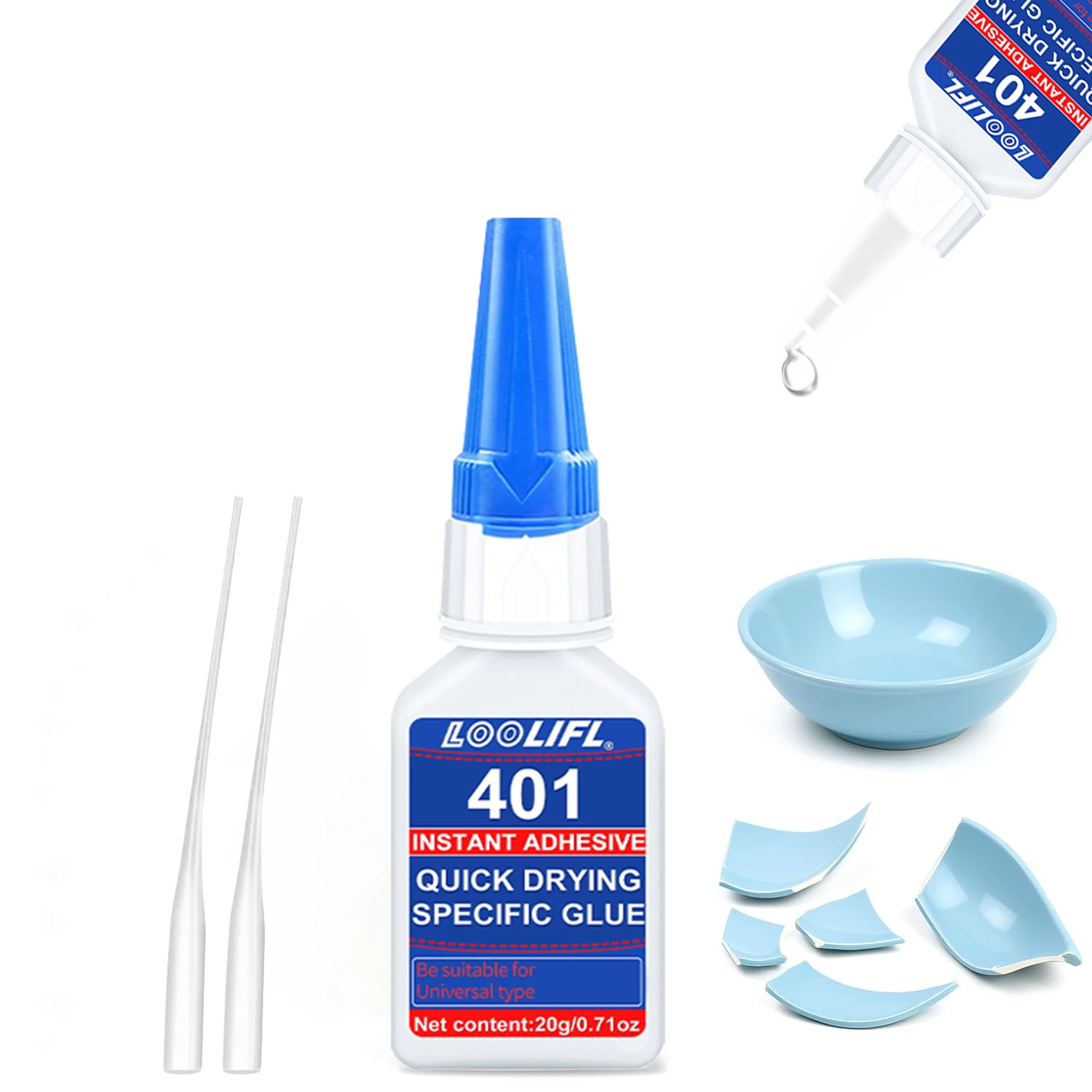 20g Ceramic Glue Repair Kit, C Glue for Pottery, Porcelain, Mugs, Dishes, Glass and More Waterproof & High Temperature Resistant