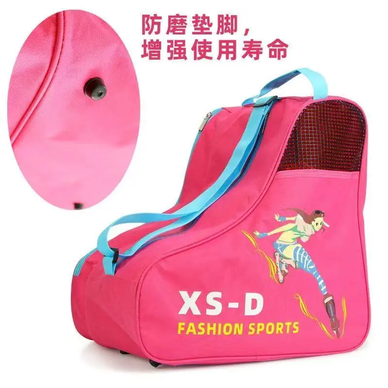 Single Shoulder Bag for Kids, Inline Roller Skates, Ice Skating Handbags, Breathable Hand-Held Storage Backpack, 39x25x42cm