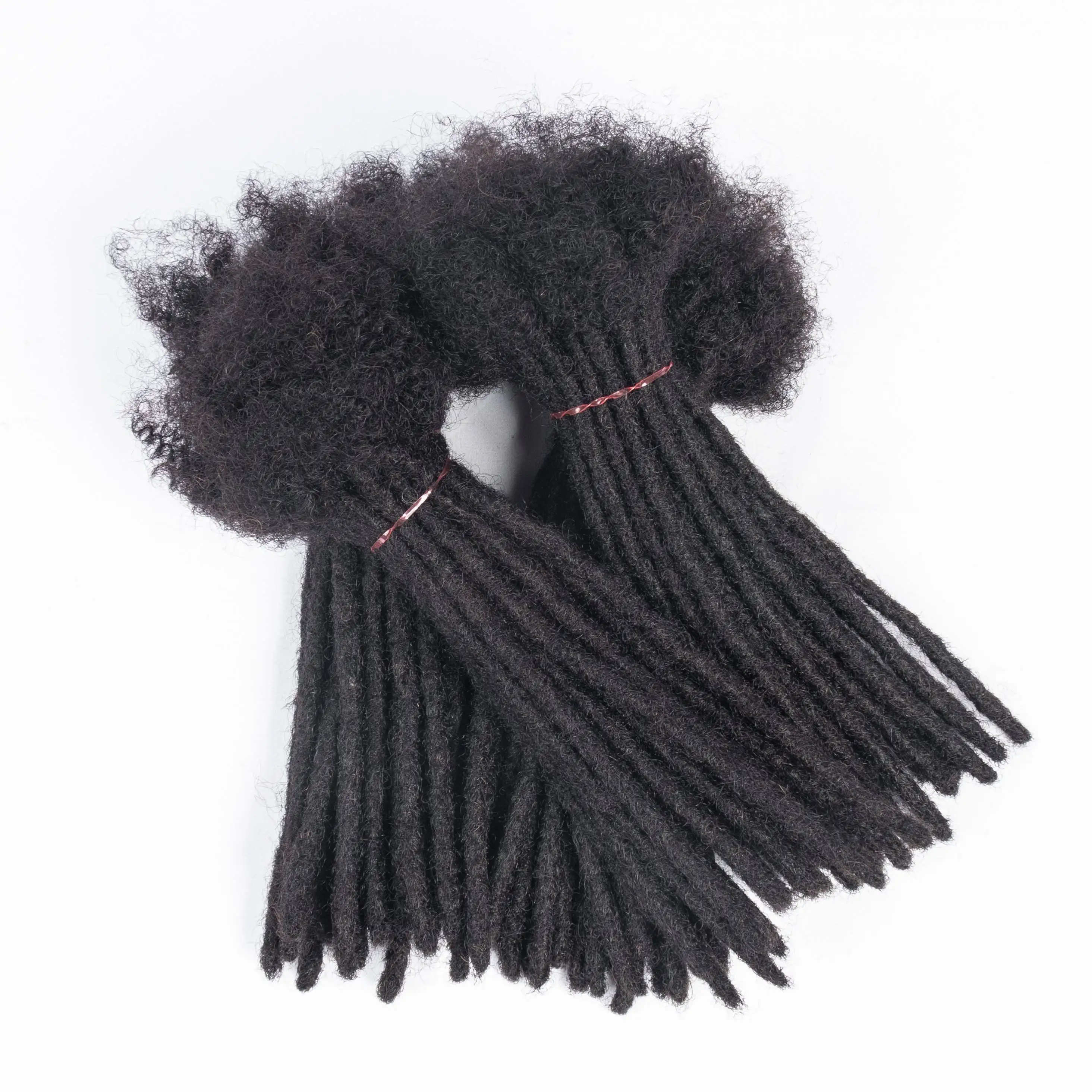 6-20 Inch 100% Human Hair Inter Loc Extensions 0.6cm Width Full Handmade Dreadlock Extensions for Men Women Kids Can Be Dye