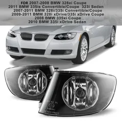 Pair Fog Lights For 2007-2011 BMW 3 Series E92 E93 Coupe 2007-2008 328xi 2011 335is 323i sedan 328i 335i drive 335xi front Bumpe