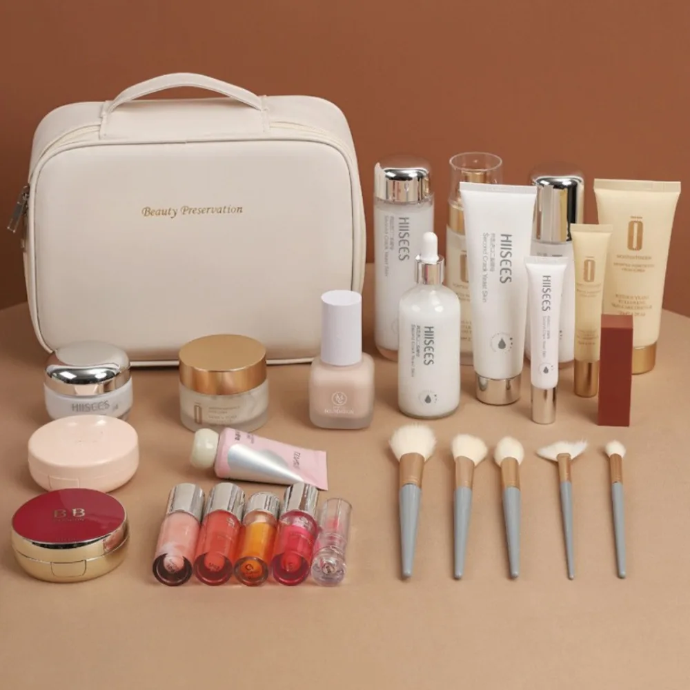 

Дорожная сумка для хранения большой емкости, многофункциональная сумка-органайзер для макияжа, высококачественная и нишевая дизайнерская перегородка для хранения косметики