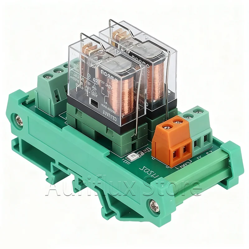 

DIN Rail Mount AC/DC 12V 24V Control 2/4 Channel Relay Module 10Amp Pluggable Power Relay Module, G2R-1
