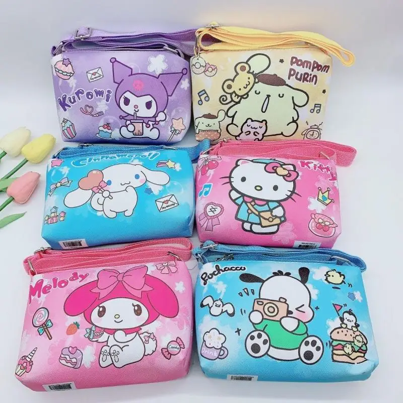 

Cinnamoroll Hello Kitty Anime Kawaii Sanrio Ins Single Shoulder Crossbody Bag Cute Cartoon My Melody Storage Bag Gifts for Kids