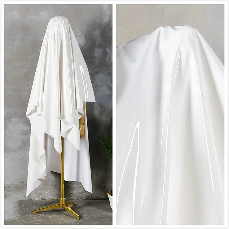 

Mirror Bright Soft High Elastic Anti-gloss Leather Imitation Leather Clothing Fabric Cloth Per Meter Apparel Sewing Diy Material