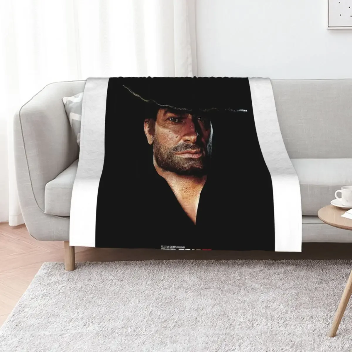 

Arthur Morgan In All Black Throw Blanket manga Custom for babies for sofa Blankets