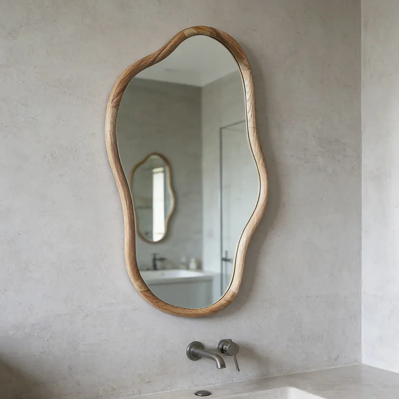 Medieval-style Unique-shaped Makeup Home Dressing Table Living Room Entrance Retro Decorative Wall-mounted Bathroom Mirror