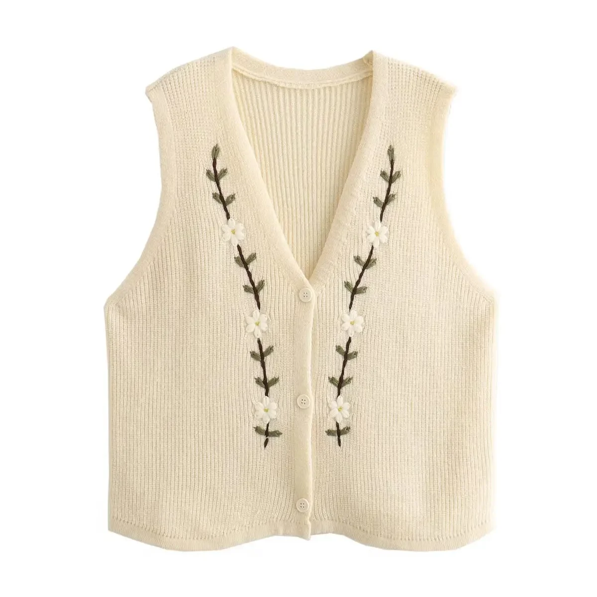 TRAF ZR Vests for Women 2023 Vintage Y2k Crochet Winter Sleeveless Sweater Vest Women Knitted Sweater Women Knitwears Waistcoat