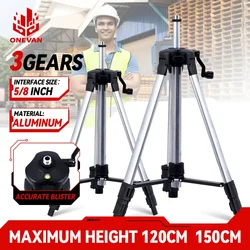 ONEVAN 1.2M/1.5M Laser Level Tripod 3 Gears Adjustable Height Thicken Aluminum Tripod Stand For Self leveling Tripod