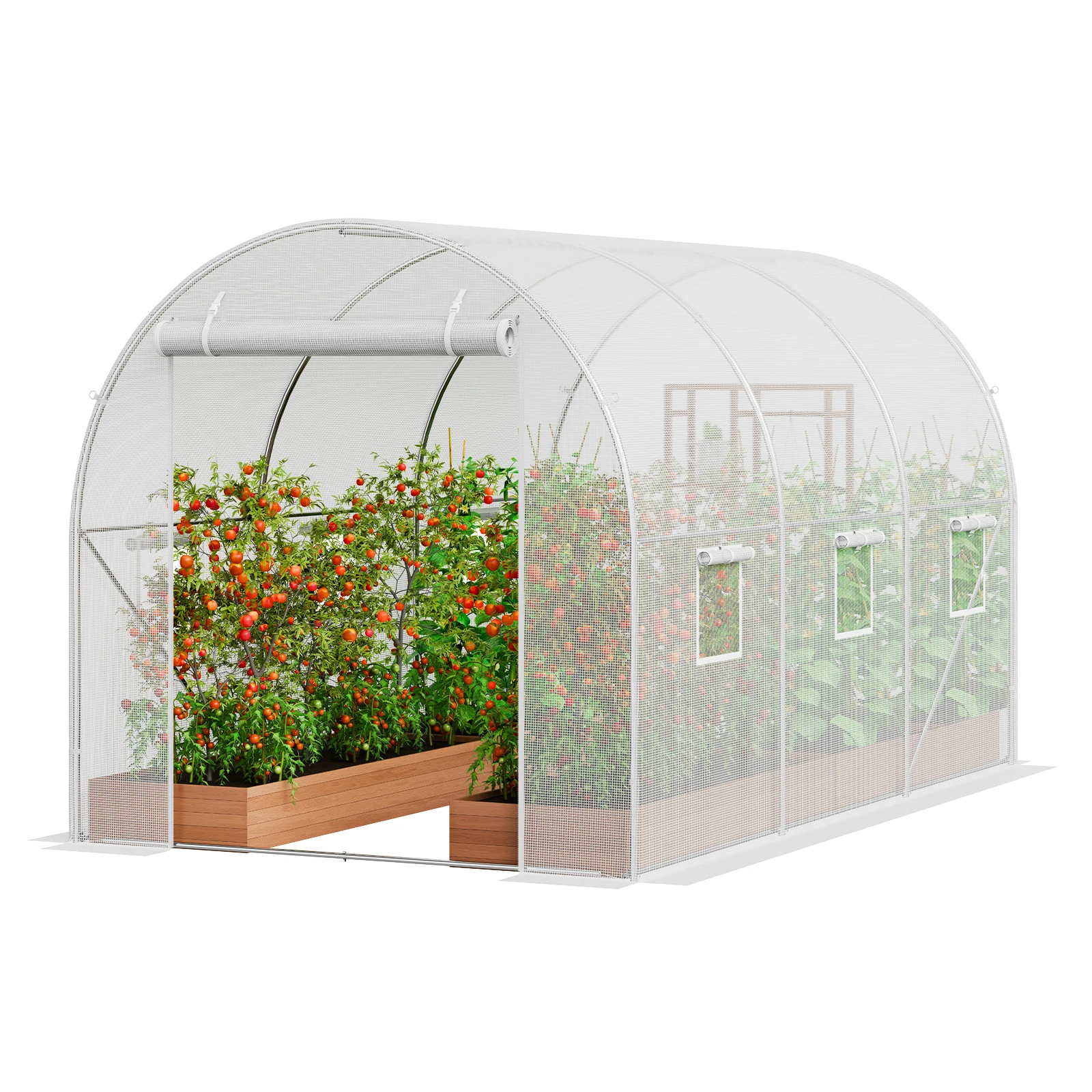 VEVOR Walk-in Tunnel Greenhouse Hoop House Greenhouse Tunnel Plant Hot House with Galvanized Steel Frame PE Cover for Outdoor