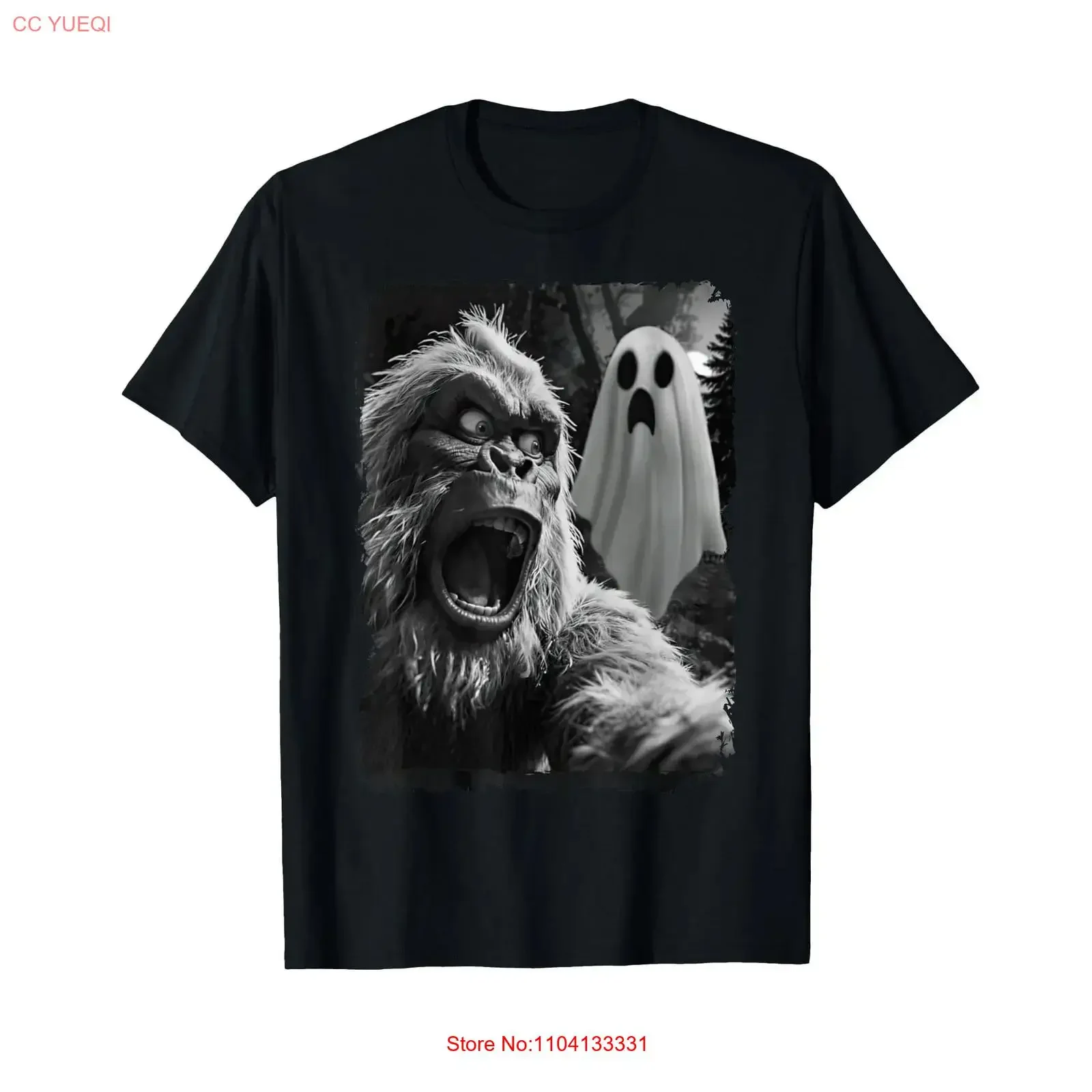 Camiseta divertida de Bigfoot Selfie Ghost Sasquatch para Halloween, camiseta vintage lavada, versátil y cómoda para uso diario, informal y suave