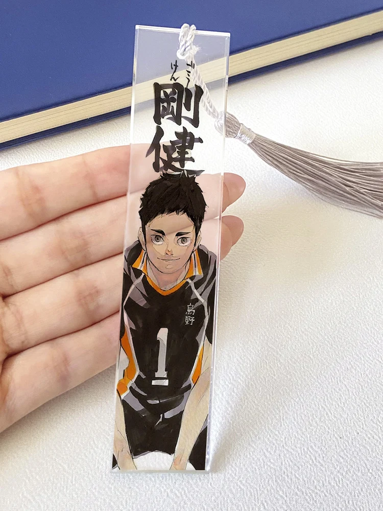 Anime Haikyuu!! Karasuno Shoyo Hinata Cosplay crystalline Page-marker Cartoon Crystal Bookmark Label Pendants Adorn Xmas Gifts