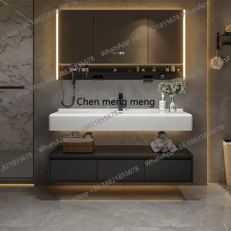 a50 Mirror Integrated Bathroom Cabinet Hairdryer Holder Makeup Storage Bathroom Cabinet Girls Sink Mobile Bagno Home Accessories
