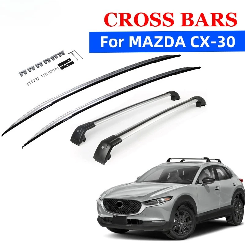 Aluminum Roof Rack Cross Bars Applicable for Mazda CX-30 Roof Rack Overseas Version Luggage Racks Lockable Exterior Accessories