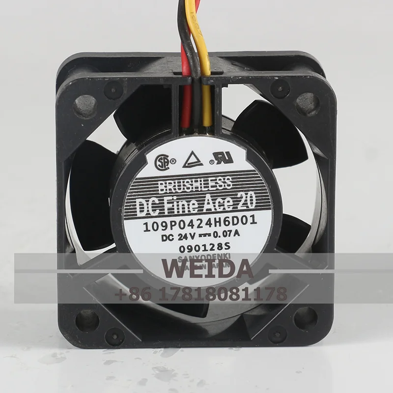 

SANYO 109P0424H6D01 24V DC 0.07A 40x40x20mm 4cm Fanuc Equipment Micro Axial Cooling Fan CNC Mini Fan Func Cooling Fan