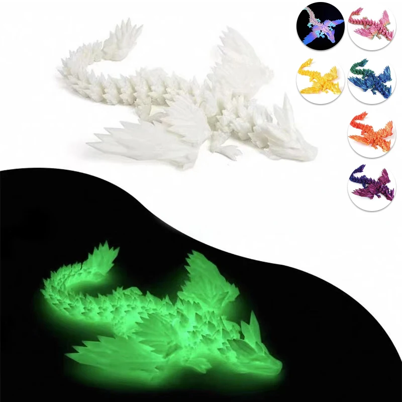 15cm 3D-Gedruckter Magischer Drache mit Beweglichen Gelenken, Drehbare Tischdekoration, Büro-Schreibtisch-Ornament, Geburtstagsgeschenk für Jungen, Heimdekoration – Detail 1