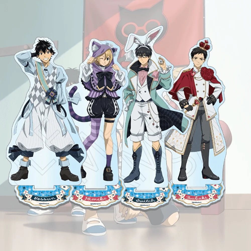 SKET DANCE Yusuke Fujisaki Bossun, llavero con soporte de acrílico de 15 cm, figura de anime de mago de póker, decoración de escritorio, modelo de juguete, regalo para fans.