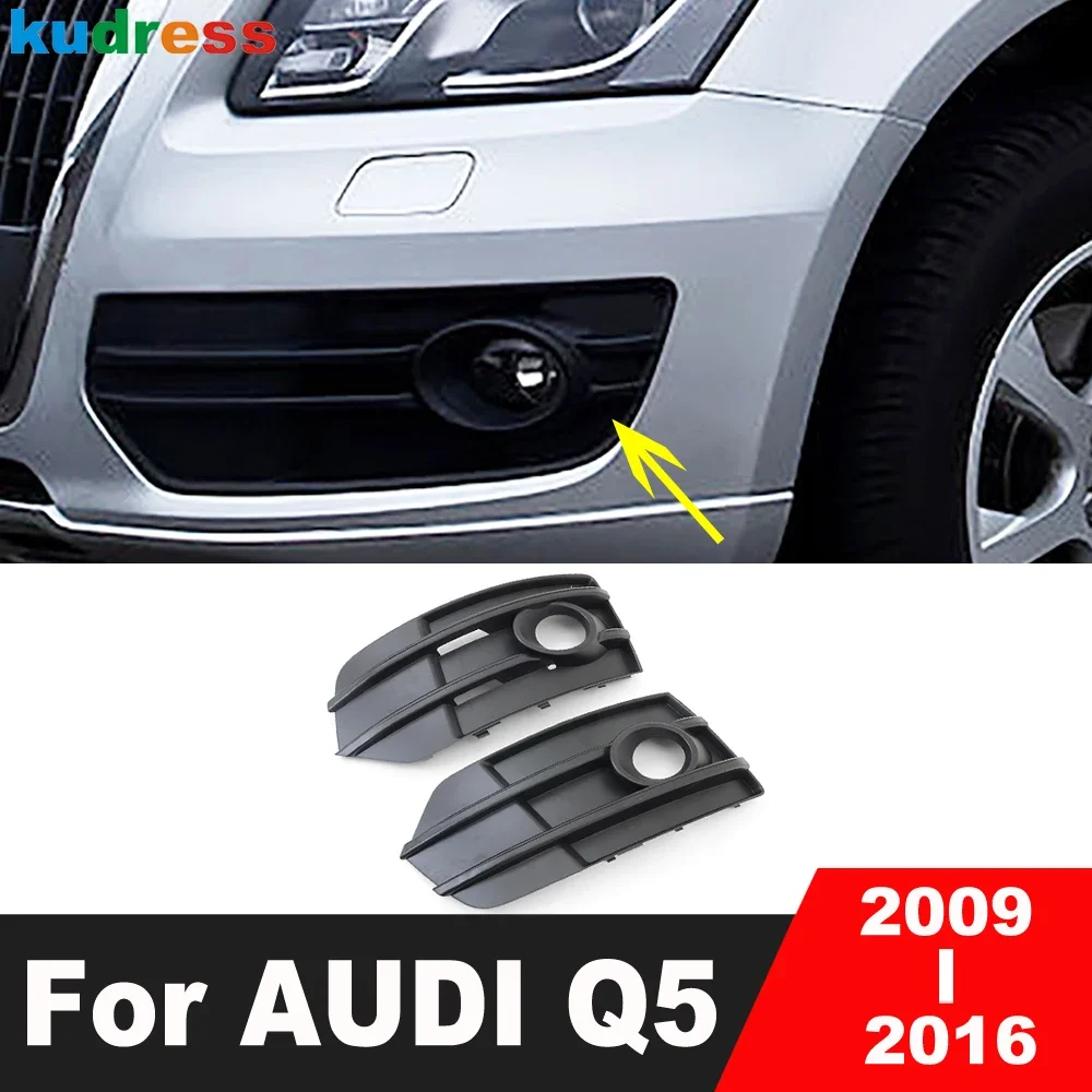 Front Bumper Fog Light Lamp Grill Cover For AUDI Q5 2009-2011 2012 2013 2014 2015 2016 Car Racing Grille Replacement Accessories