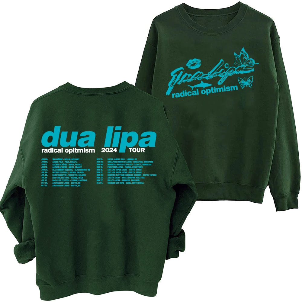 Dua radikalen Optimismus Tour 2024 Lipa Sweatshirt Harajuku Rundhals ausschnitt Langarm übergroße Hoodie Fans Geschenk