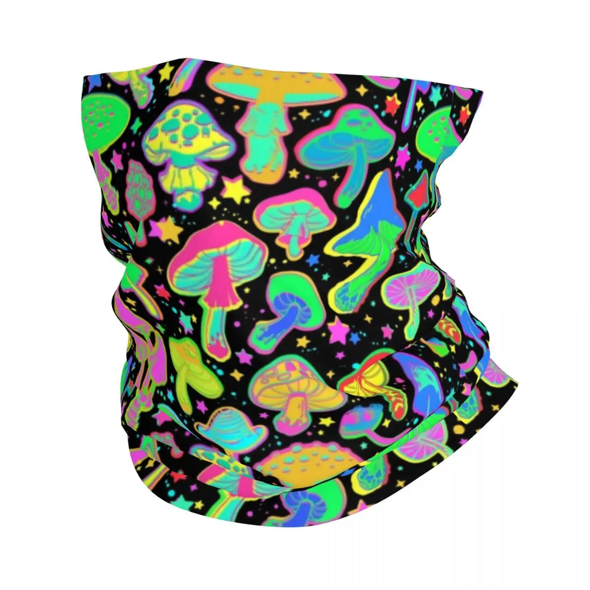 Psychedelic Magic Mushrooms Neck Gaiter Women Men UV Protection Winter Bandana Scarf for Hiking