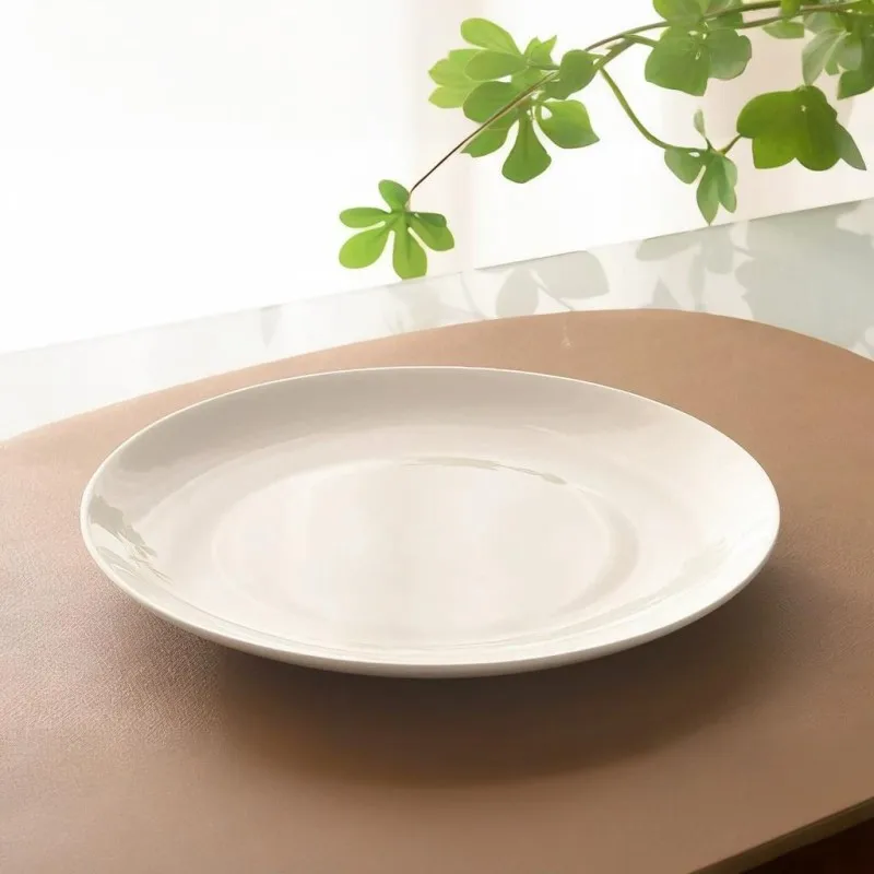 7 inch, plain white bone china kitchen dishes, ceramic tableware, white dishes for restaurant, dessert plates, microwave safe