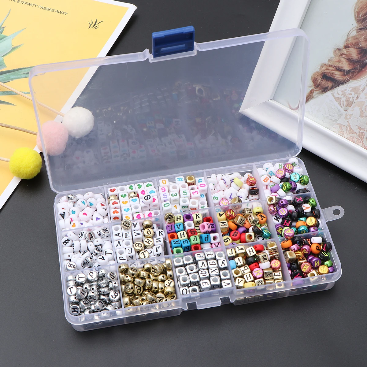 

1040pcs Diy Handmade Bracelet Material Acrylic Colorful Letter Beads Creative Jewelry Making Accessories For Necklace Pendant