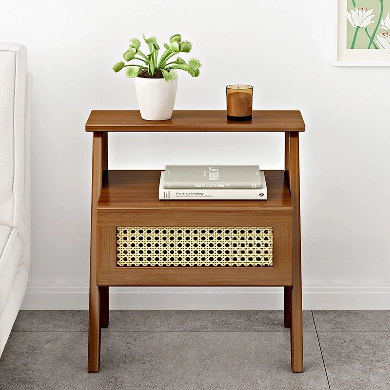 Simple narrow bedside storage cabinet Extremely simple bedroom small bedside storage