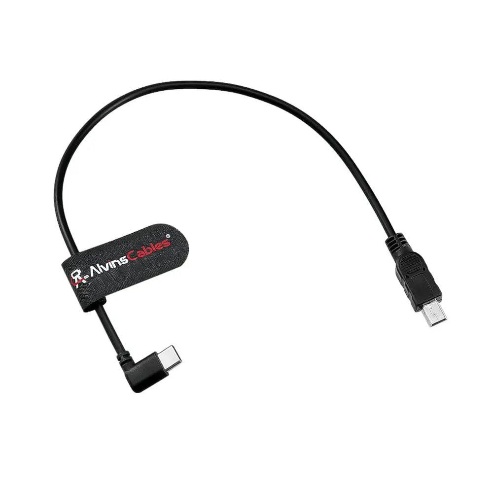 Right Angle Type-C to Mini-USB Control Cable for DJI SC2 RS2 RS3 RS3 Mini RS4 Run Stop Cable for Canon 6D2 5D3 80D 77D 34cm