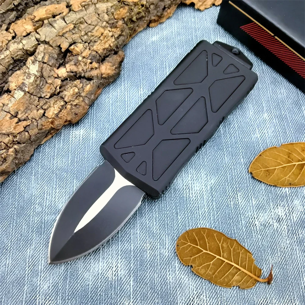 

Micro Mini AU/TO Pocket Knife 440C Blade Zinc Alloy Black Handle Outdoor Camping Hunting Knife EDC Rescue Hand Tool