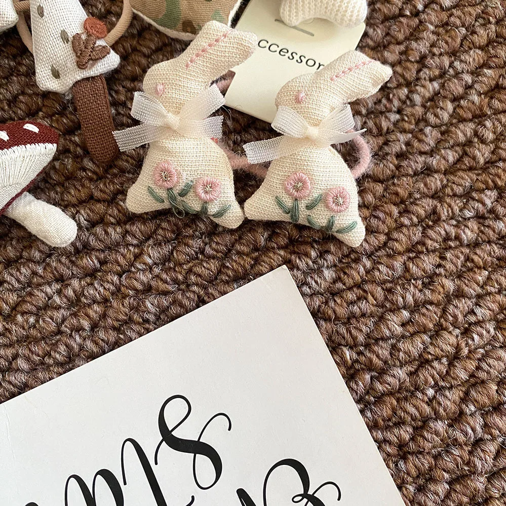 

Mushroom Hair Band Rabbit Rope Children's Fabric Mori Simple Headband Does Not Hurt Hair Small Rubber Band