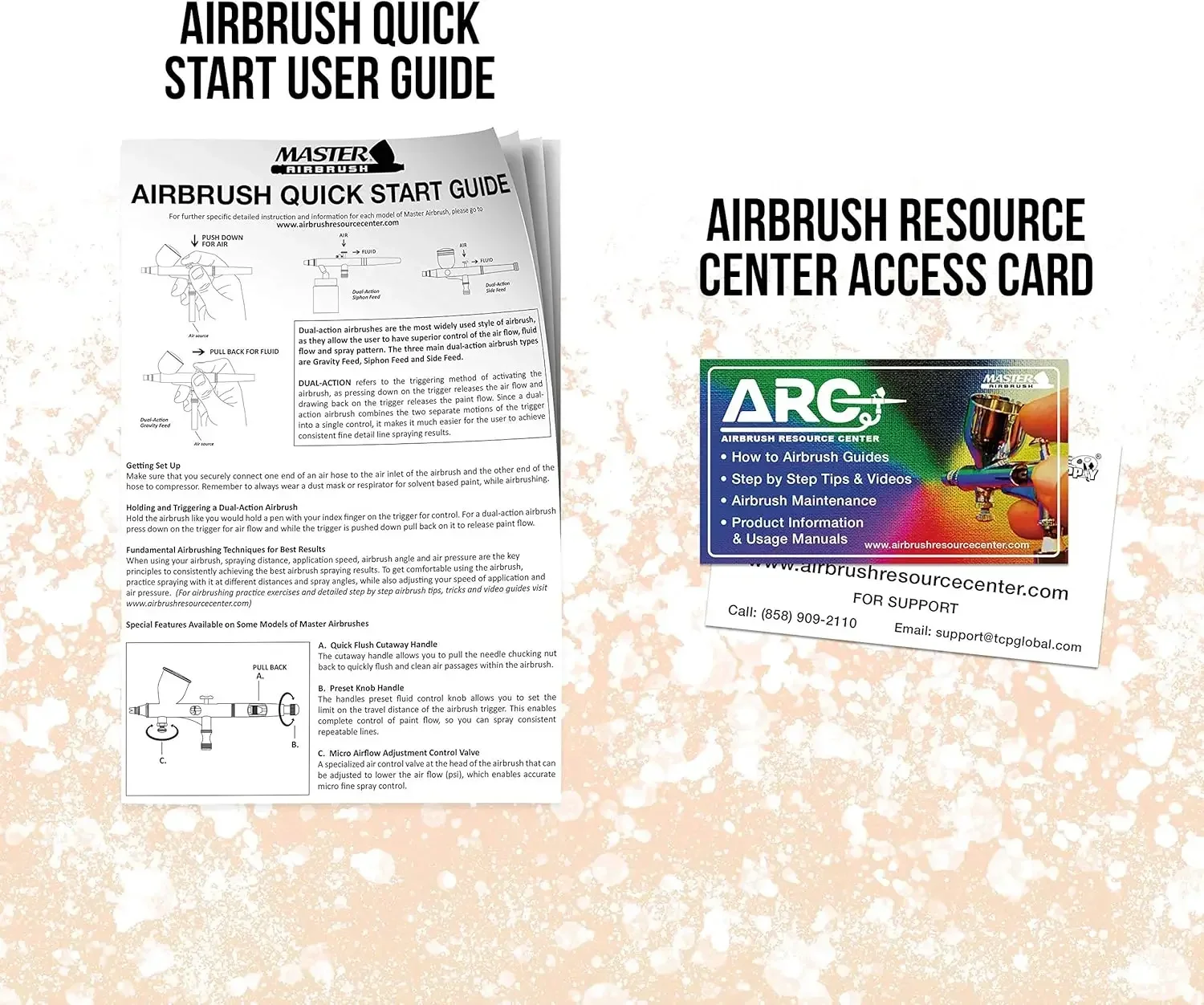 Airbrush Cool Runner II Dual Fan Air Compressor Airbrushing System Kit with 3 Professional Airbrushes, Gravity & Siphon Feed - 6