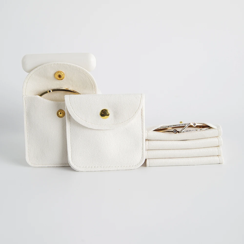 

10Pcs/Lot Velvet Jewelry Packaging Bag Ring Earrings Bracelet Pendant Organizer Wedding Favors Gift Storage Snap Button Pouch
