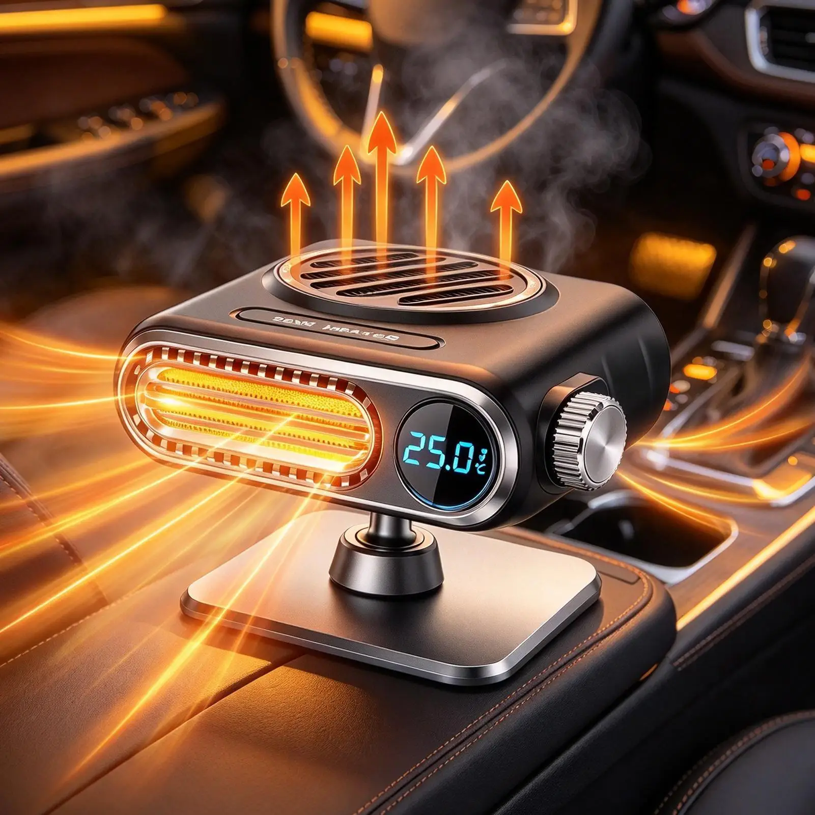 Portable Heater for Car 3 Temperature Settings Fast Heating Device 12 Volt Heater for Vehicle SUV RV Tractor Trailer Camping
