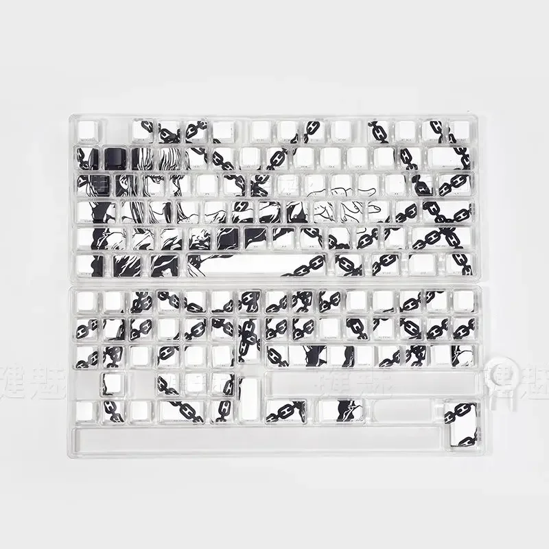 129 Klawiszy Białe Makima Anime Keycapy Półprzezroczyste Klawisze PBT Keycap Chreey Keycaps Barwione Sublimacyjnie Nakładki na Klawisze Mechaniczne do Klawiatur 64/68/71/108 — zdjęcie produktu 6