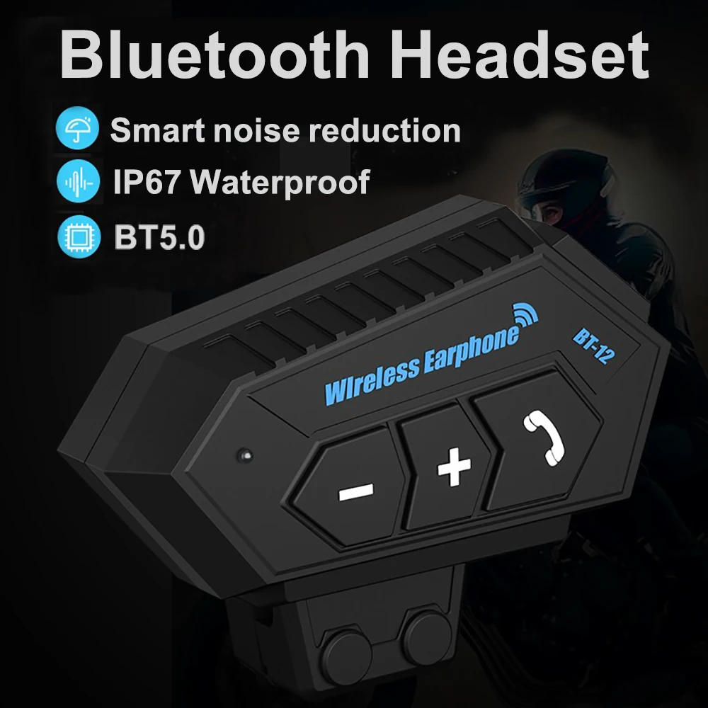 

BT5.0 Motorcycle Helmet Headset Wireless Hands-free Helmet Bluetooth Smart Noice Reduction IP67 Waterproof Moto Music Player