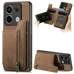 Zipper Leather Wallet Case for Xiaomi Redmi Note 15 14 13 Pro 5G 4G Book Case Phone Redmi Note13 Pro Plus 12 S 11 10s Card Cover