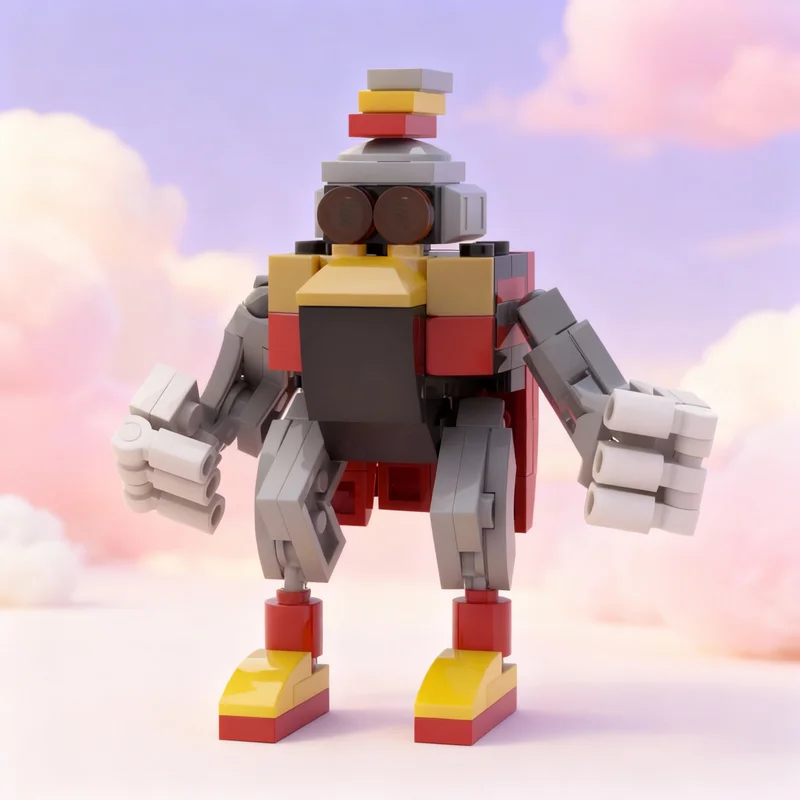 106pcs MOC Heavy King Sonices Mania Hedgehog Model Building Blocks Christmas Gifts Architecture Toy Birthday Brick Craft Art