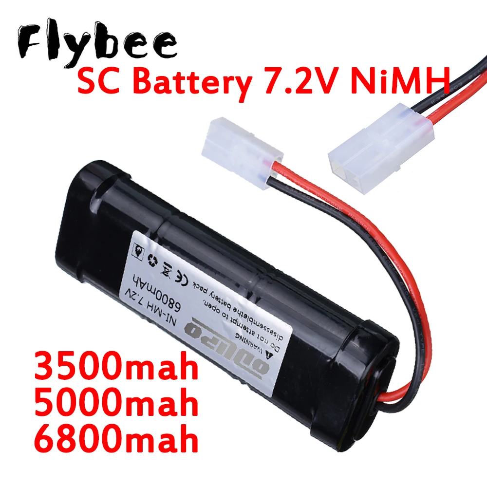 SC Battery NiMH 7.2V Rechargeable Battery For RC 1/16 Cars R/C Truck 7.2v 3500mAh 5000mAh 6800mah Battery with Tamiya Connector