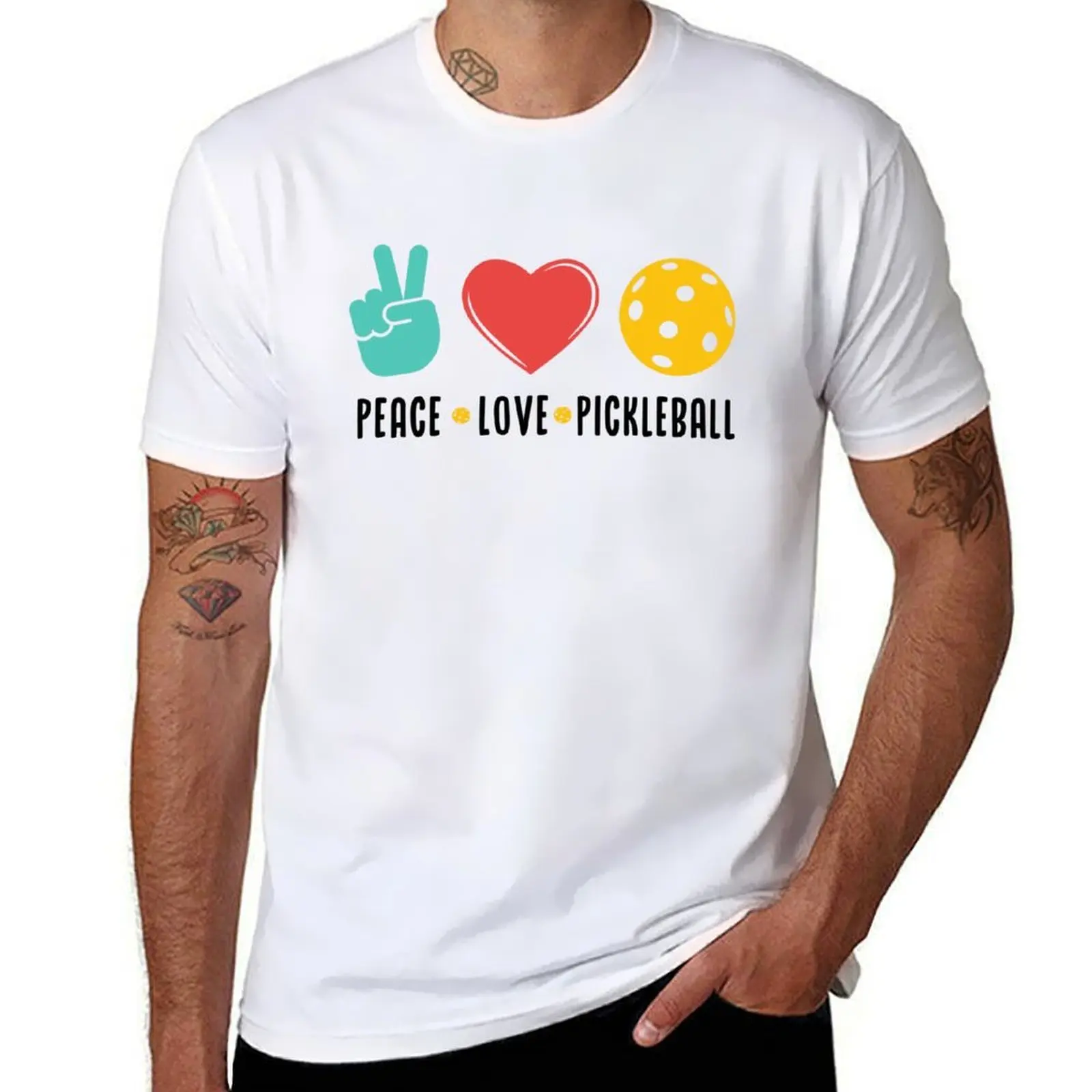 

Funny Peace Love Pickleball for Pickleball Player T-Shirt t shirt man luxury anime tshirt printed t shirts for man T-Shirt