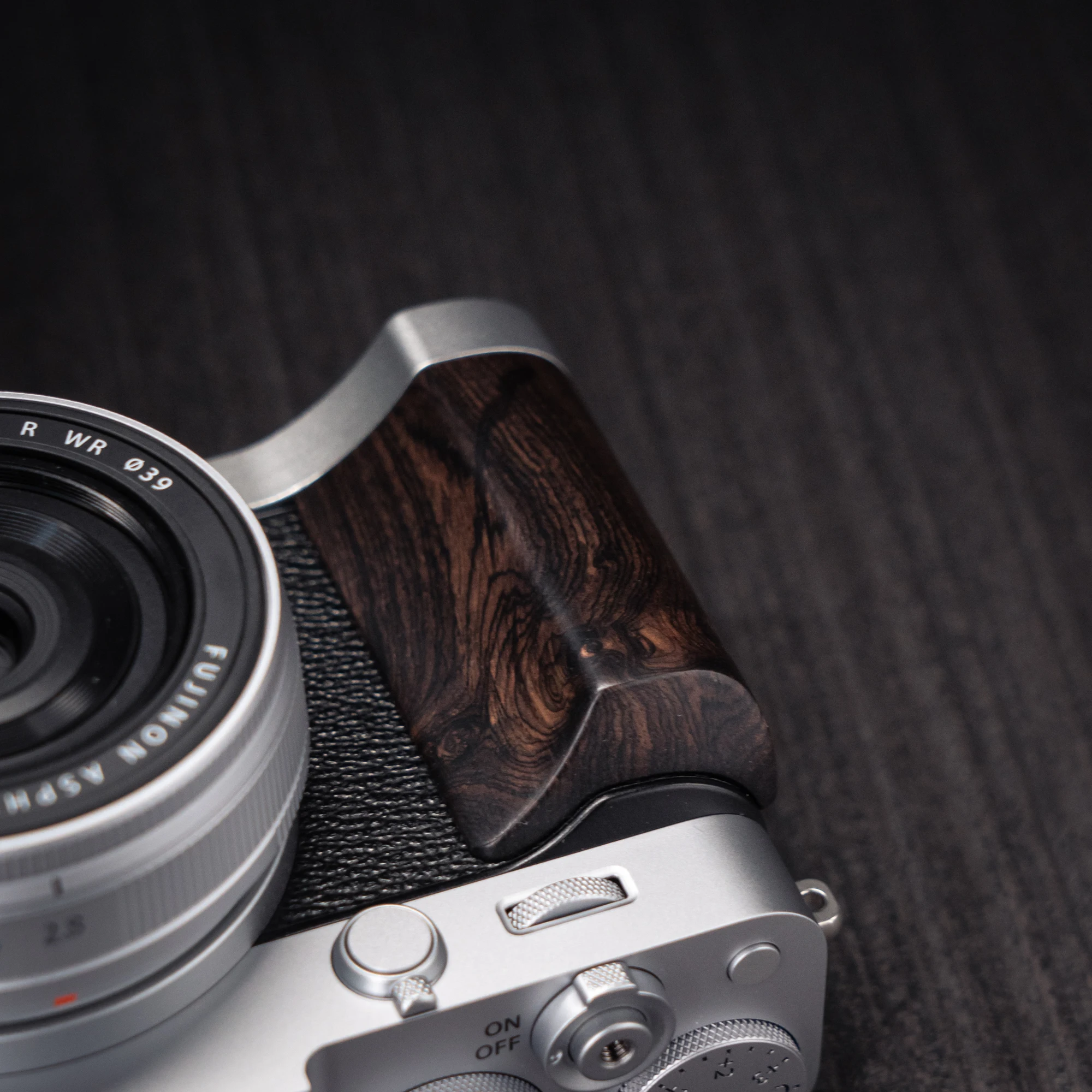 Handgefertigter Kamera-Handgriff aus Holz, L-Platte, Schnellverschluss-Halter für Fujifilm XE5 Fuji X-E5 – Detail 10