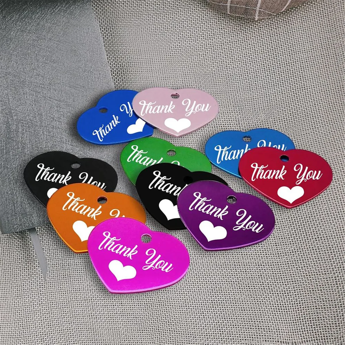 24 Pack Anodzied Aluminum Dog Tags Blanks Laser Engraving Blanks Heart Tags Stamping Blanks with Hole 1.25x1.06Inch